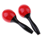 Maxbell Portable 1 Pair Red Wooden Samll Hand Percussion Maracas for Children Musical Instrument Toys