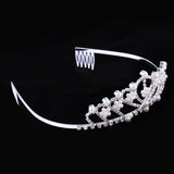 Maxbell Bridal Wedding Crystal Tiara Pearls Headband Headdress Hair Accessories