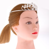 Maxbell Bridal Wedding Crystal Tiara Pearls Headband Headdress Hair Accessories