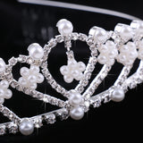 Maxbell Bridal Wedding Crystal Tiara Pearls Headband Headdress Hair Accessories