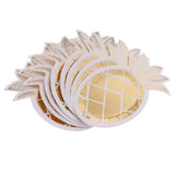 Maxbell 8x Shiny Gold Pineapple Shaped Paper Plates Party Disposable Tableware