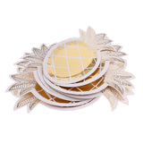 Maxbell 8x Shiny Gold Pineapple Shaped Paper Plates Party Disposable Tableware