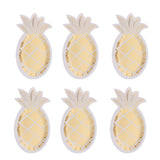 Maxbell 8x Shiny Gold Pineapple Shaped Paper Plates Party Disposable Tableware