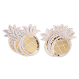 Maxbell 8x Shiny Gold Pineapple Shaped Paper Plates Party Disposable Tableware