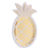 Maxbell 8x Shiny Gold Pineapple Shaped Paper Plates Party Disposable Tableware