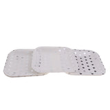Maxbell 6x Shiny Silver Polka Dots White Paper Plates Disposable Party Tableware