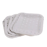 Maxbell 6x Shiny Silver Polka Dots White Paper Plates Disposable Party Tableware