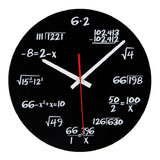 Maxbell Country Style 12-Inch Maths Equation Printed Quartz Battery Operated Wall Hanging Clock Round Easy to Read Home/Office/School Clock