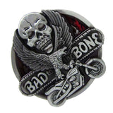 Maxbell "Bad To The Bone" Skull Flying Eagel Motorcycle Metal Belt Buckle Cowboy