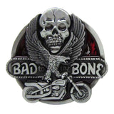 Maxbell "Bad To The Bone" Skull Flying Eagel Motorcycle Metal Belt Buckle Cowboy