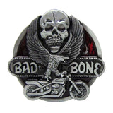 Maxbell "Bad To The Bone" Skull Flying Eagel Motorcycle Metal Belt Buckle Cowboy