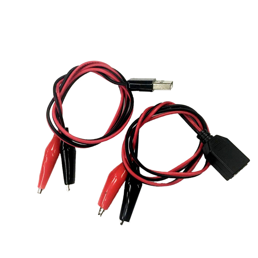 Maxbell Alligator Test Clips Clamp To USB Male Connector Power Supply Adapter 60cm