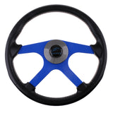 Maxbell 360mm Aluminum Alloy Marine Steering Wheel 4 Spoke 3/4'' Key Way Tapered with Black Foam Grip - Boat Steering Wheel