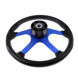 Maxbell 360mm Aluminum Alloy Marine Steering Wheel 4 Spoke 3/4'' Key Way Tapered with Black Foam Grip - Boat Steering Wheel