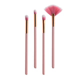 Maxbell 4x Makeup Beauty Brush Set Kit - Eye Contouring Eyeshadow, Cheek Powder Blusher Blending Fan Shape Brushes