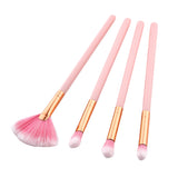 Maxbell 4x Makeup Beauty Brush Set Kit - Eye Contouring Eyeshadow, Cheek Powder Blusher Blending Fan Shape Brushes