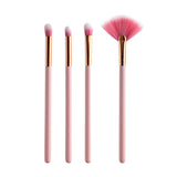 Maxbell 4x Makeup Beauty Brush Set Kit - Eye Contouring Eyeshadow, Cheek Powder Blusher Blending Fan Shape Brushes