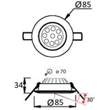 Maxbell Portable Reccessed LED Light Downlight Spotlight Ceiling Hallway Lighting 7W, Lighting Fixture