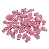 Maxbell 50Pcs Bear Wooden Beads Glue on Beads Spacer DIY Jewelry Making for Baby Toy