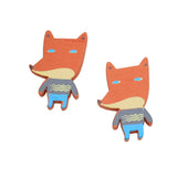 Maxbell 50Pcs Fox Shaped Colored Wooden Pieces Glue On Beads Spacer DIY Jewelry Making For Baby Toy