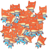 Maxbell 50Pcs Fox Shaped Colored Wooden Pieces Glue On Beads Spacer DIY Jewelry Making For Baby Toy