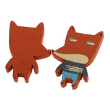 Maxbell 50Pcs Fox Shaped Colored Wooden Pieces Glue On Beads Spacer DIY Jewelry Making For Baby Toy