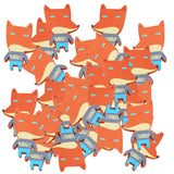 Maxbell 50Pcs Fox Shaped Colored Wooden Pieces Glue On Beads Spacer DIY Jewelry Making For Baby Toy