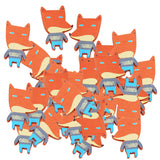 Maxbell 50Pcs Fox Shaped Colored Wooden Pieces Glue On Beads Spacer DIY Jewelry Making For Baby Toy