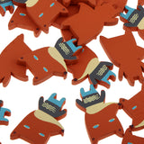 Maxbell 50Pcs Fox Shaped Colored Wooden Pieces Glue On Beads Spacer DIY Jewelry Making For Baby Toy