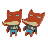 Maxbell 50Pcs Fox Shaped Colored Wooden Pieces Glue On Beads Spacer DIY Jewelry Making For Baby Toy