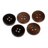 Maxbell 50 Piece Vintage 4 Holes Wooden Buttons for Sewing on Clothing Decoration 15mm