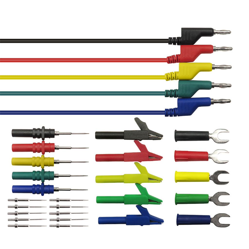 Maxbell 4mm Banana To Banana Test Lead Kit For Multimeter With Alligator Clip and U shaped Test Probes