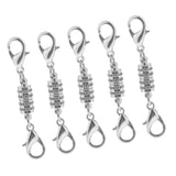 Maxbell 5pcs 5mm Silver Plated Magnetic Clasps For Necklace Jewelry Making Findings