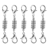 Maxbell 5pcs 5mm Silver Plated Magnetic Clasps For Necklace Jewelry Making Findings