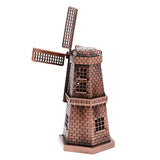 Maxbell Copper Metal Dutch Windmill Model Statue Figurine Craft for Cafe Bar Decor