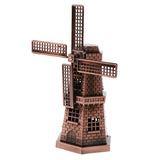 Maxbell Copper Metal Dutch Windmill Model Statue Figurine Craft for Cafe Bar Decor