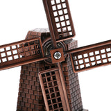 Maxbell Copper Metal Dutch Windmill Model Statue Figurine Craft for Cafe Bar Decor