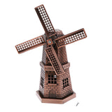 Maxbell Copper Metal Dutch Windmill Model Statue Figurine Craft for Cafe Bar Decor