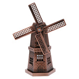 Maxbell Copper Metal Dutch Windmill Model Statue Figurine Craft for Cafe Bar Decor