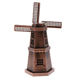 Maxbell Copper Metal Dutch Windmill Model Statue Figurine Craft for Cafe Bar Decor