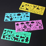 Maxbell 4Pcs Art Graphics Symbols Cartoon Drawing Template Rulers Students Painting Supplies Children Kids Drafting Stencil Ruler Stationery