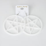 Maxbell Exaggerated Super Big Trendy NightClub Style Circle Star Stud Earrings White
