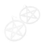 Maxbell Exaggerated Super Big Trendy NightClub Style Circle Star Stud Earrings White