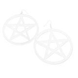 Maxbell Exaggerated Super Big Trendy NightClub Style Circle Star Stud Earrings White