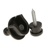 Maxbell Alloy Skidproof Belt Button Strap Lock Black for Electric Guitar & Bass