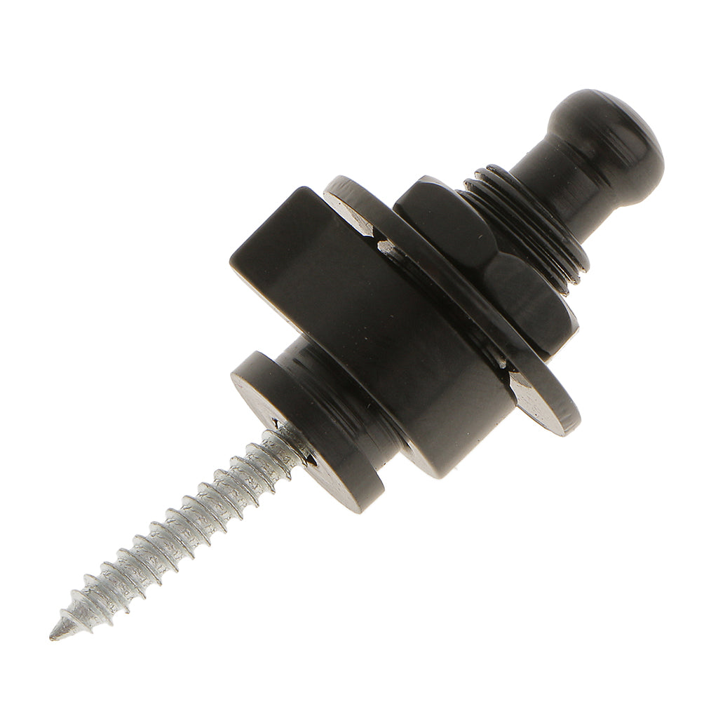 Maxbell Alloy Skidproof Belt Button Strap Lock Black for Electric Guitar & Bass