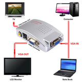 Maxbell Computer VGA to TV AV Composite Converter Adapter S-Video Box for PC Laptop Mac