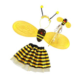 Maxbell 4Pc Bumble Bee Honey Girls Kids Fairy Halloween Fancy Dress Up Party Costume