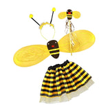 Maxbell 4Pc Bumble Bee Honey Girls Kids Fairy Halloween Fancy Dress Up Party Costume