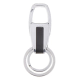 Maxbell Alloy Metal Car Double Loop Waist Hanging Keeper Key Ring Steel Color